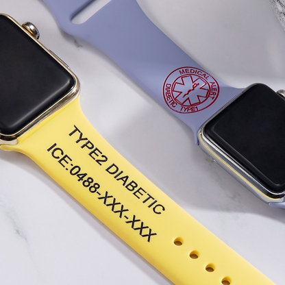 Personalized Medical Alert Apple Watch Band with Sign