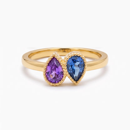 personalized dropshaped family birthstones ring