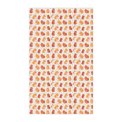 Capybaras Chibi Style Print Tea Kitchen Towel