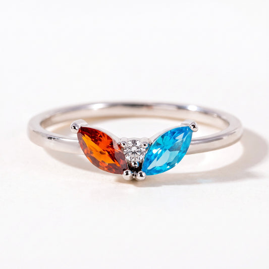 multiple marquise birthstones ring