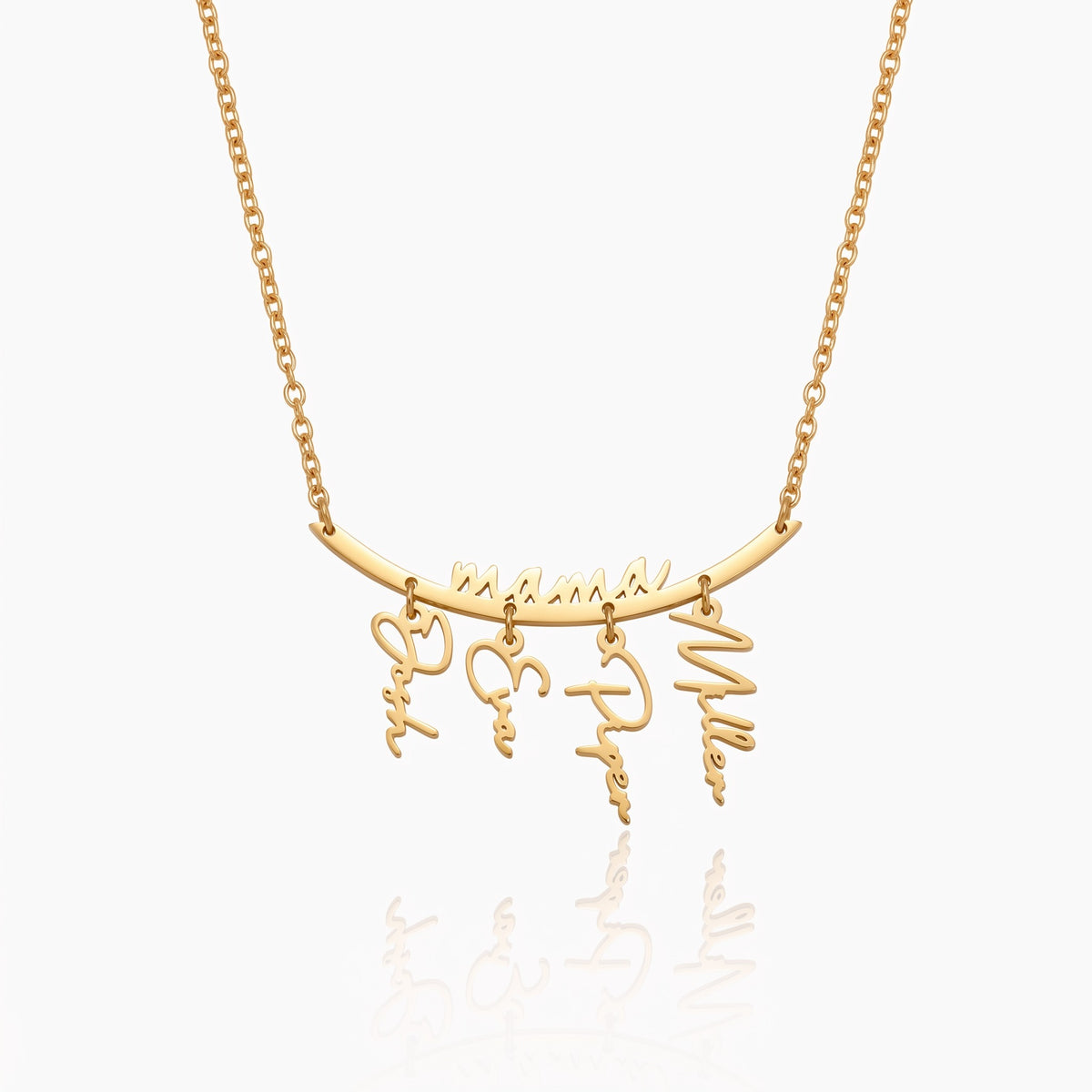 multiple name mama necklace with all kids names