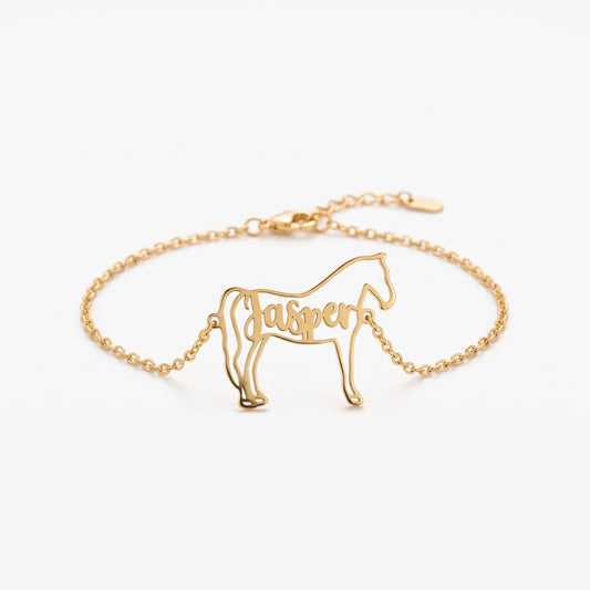 custom horse silhouette bracelet with name