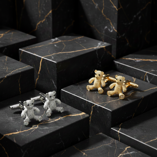 Crystal Teddy Bear Cufflinks
