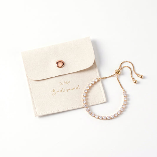 custom jewelry pouch with name and adjustable diamond bracelet set