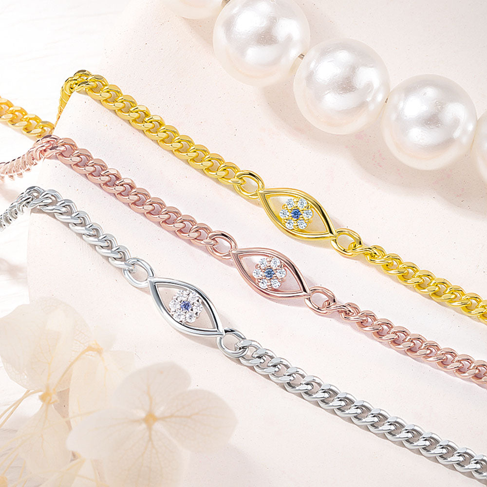 Dainty Evil Eye Cuban Bracelet