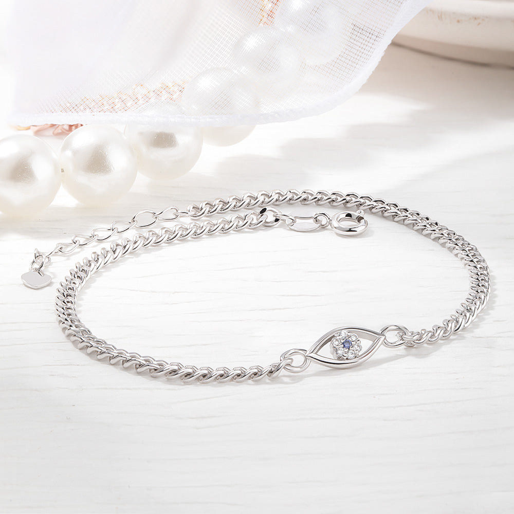 Dainty Evil Eye Cuban Bracelet