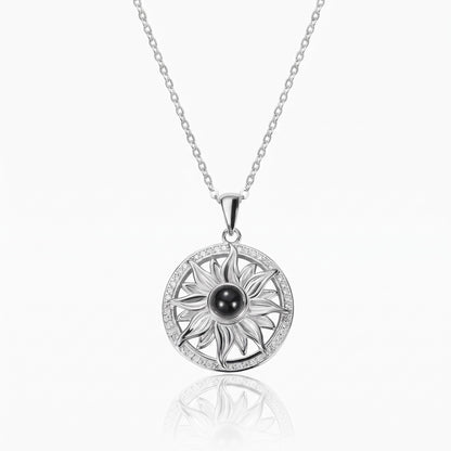custom sunflower projection necklace