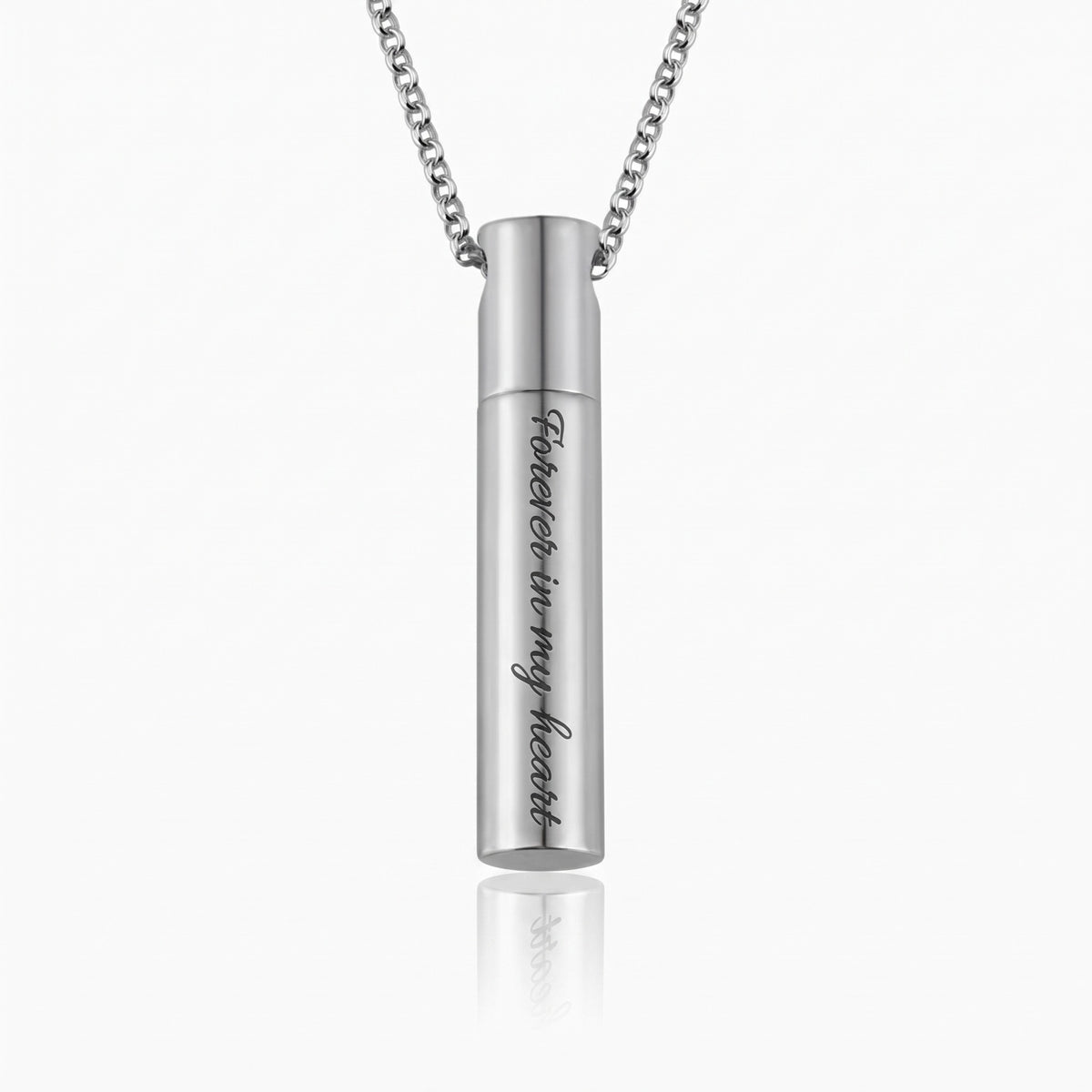 custom engraved cylinder urn necklace for ashes