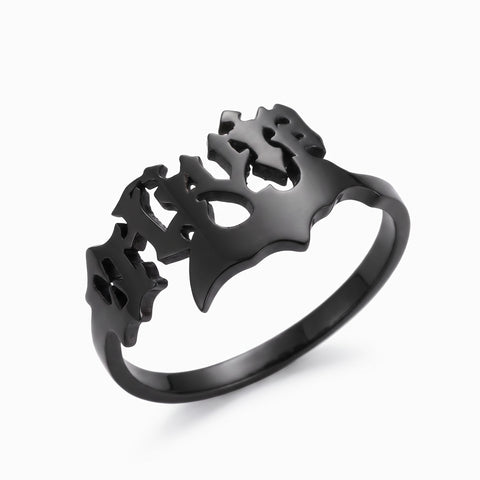 Personalized Halloween Spooky Name Ring