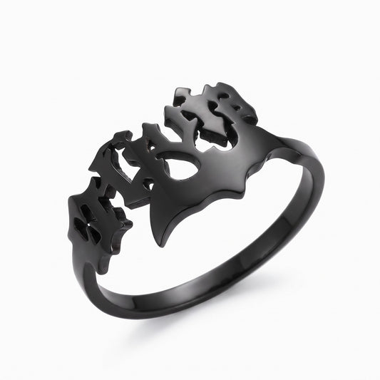 personalized halloween spooky name ring