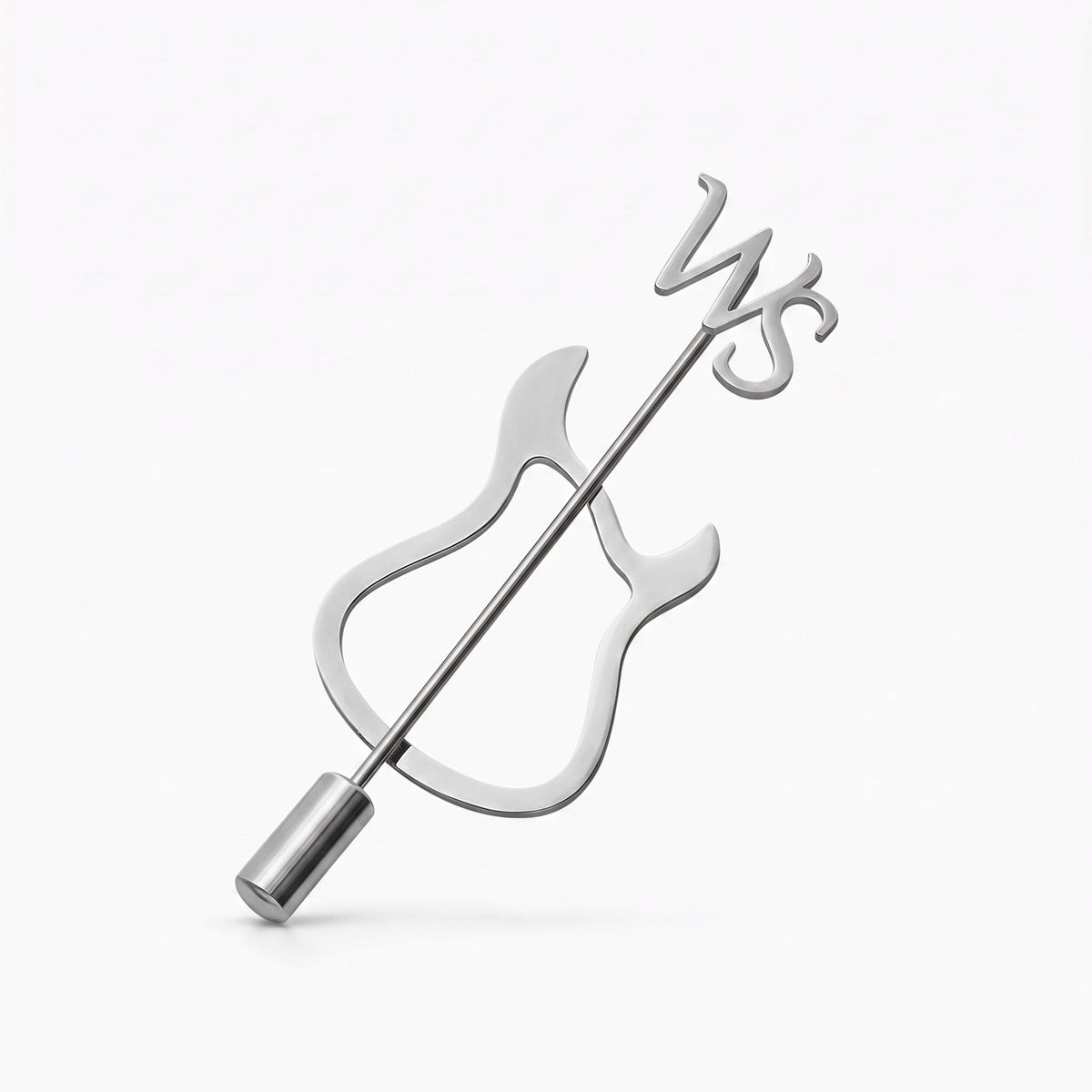 custom guitar lapel pin with initials