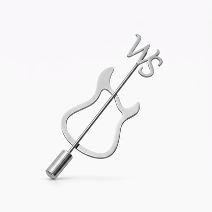 custom guitar lapel pin with initials