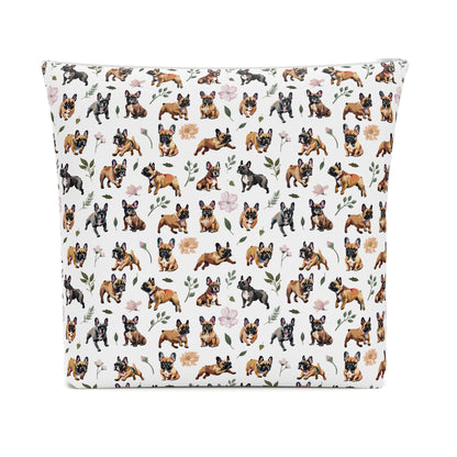 French Bulldog Print Cotton Cosmetic Bag/Makeup Organizer & Travel Pouch