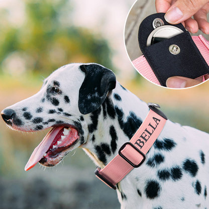 Personalized Dog Collar with AirTag Pocket