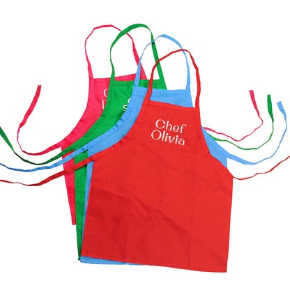 Custom Kids Chef Apron and Hat with Name Embroidered