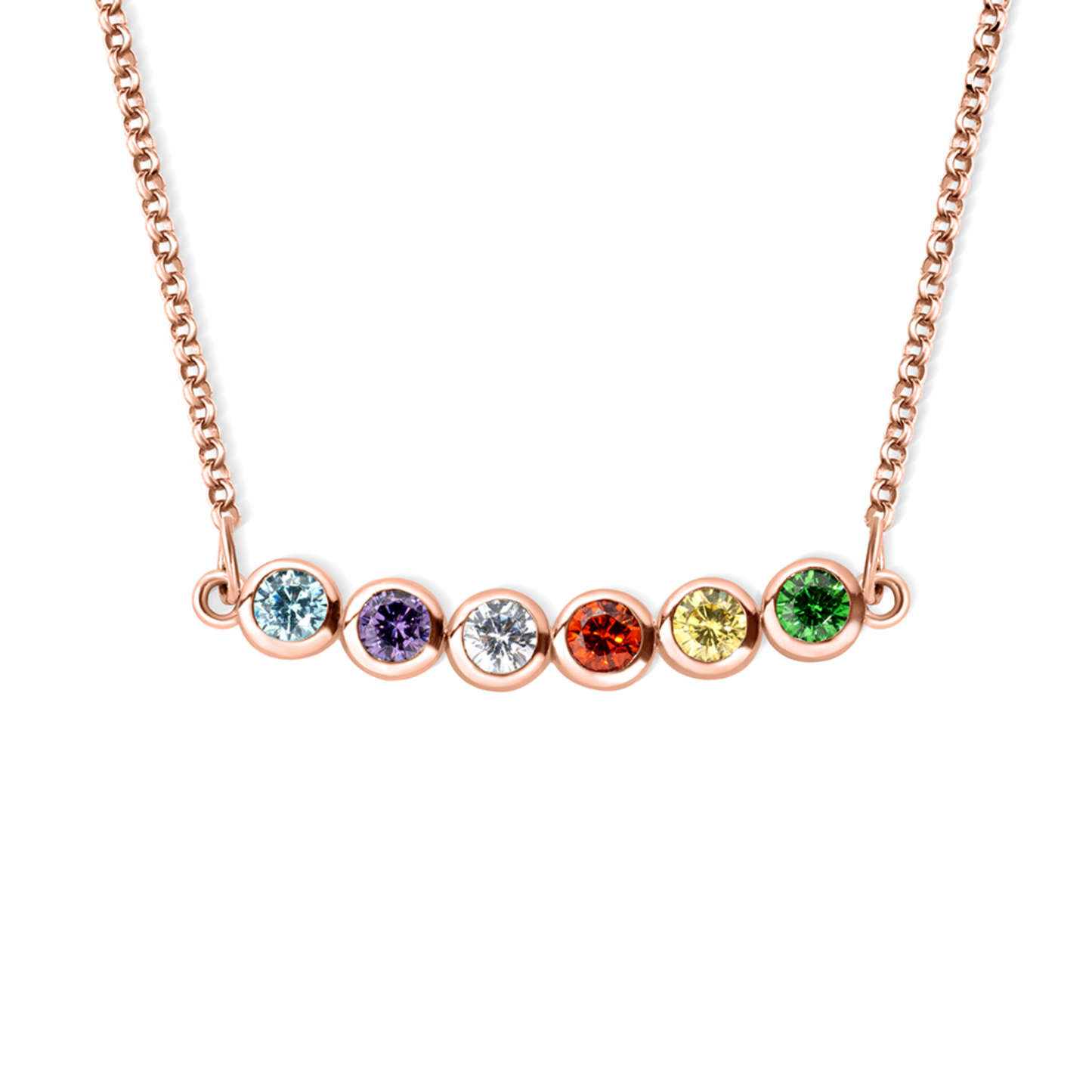 Personalized 1-12 Birthstone Necklace