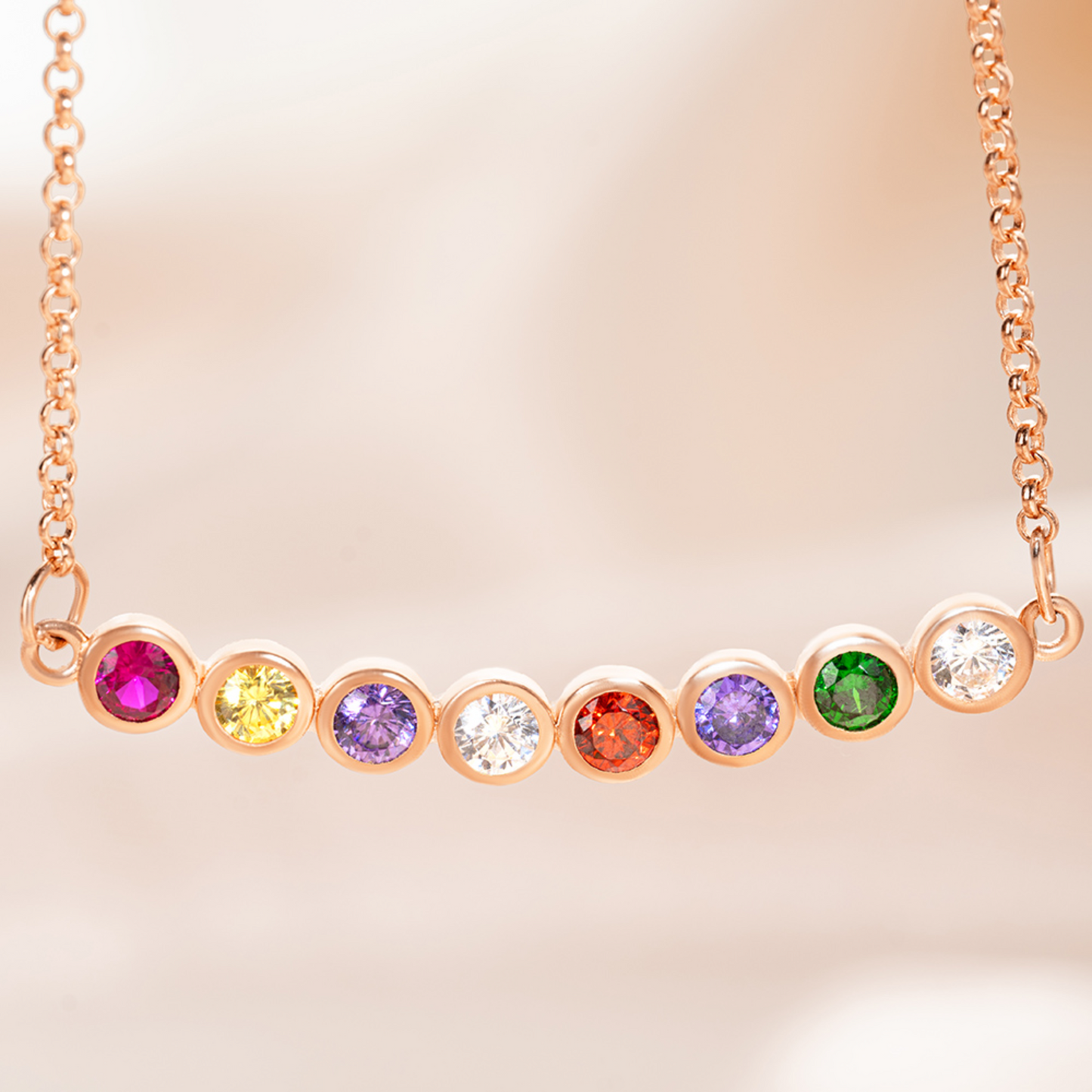 Personalized 1-12 Birthstone Necklace