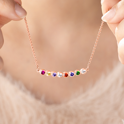 Personalized 1-12 Birthstone Necklace