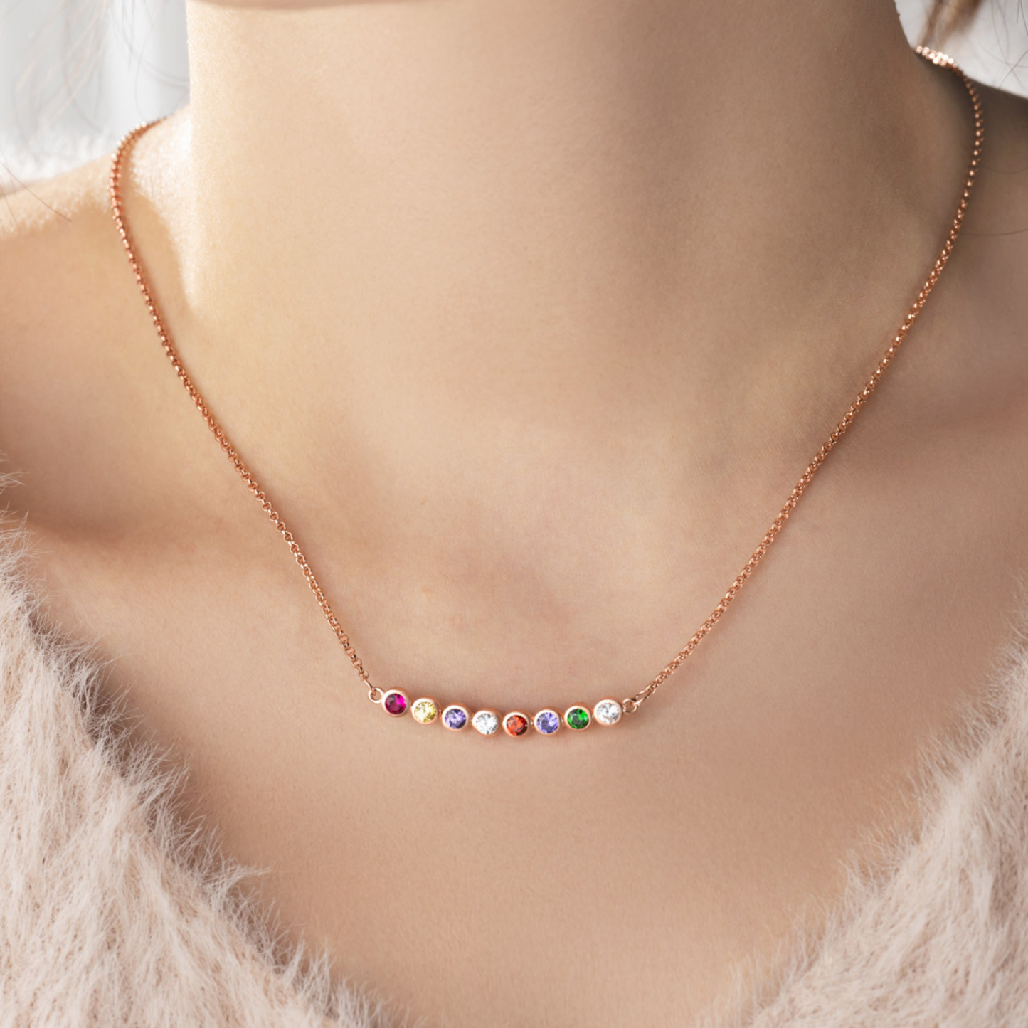 Personalized 1-12 Birthstone Necklace