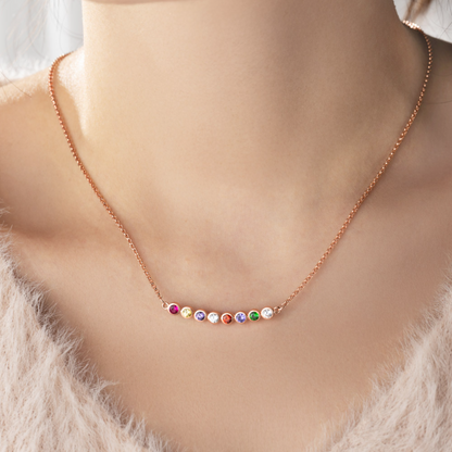 Personalized 1-12 Birthstone Necklace