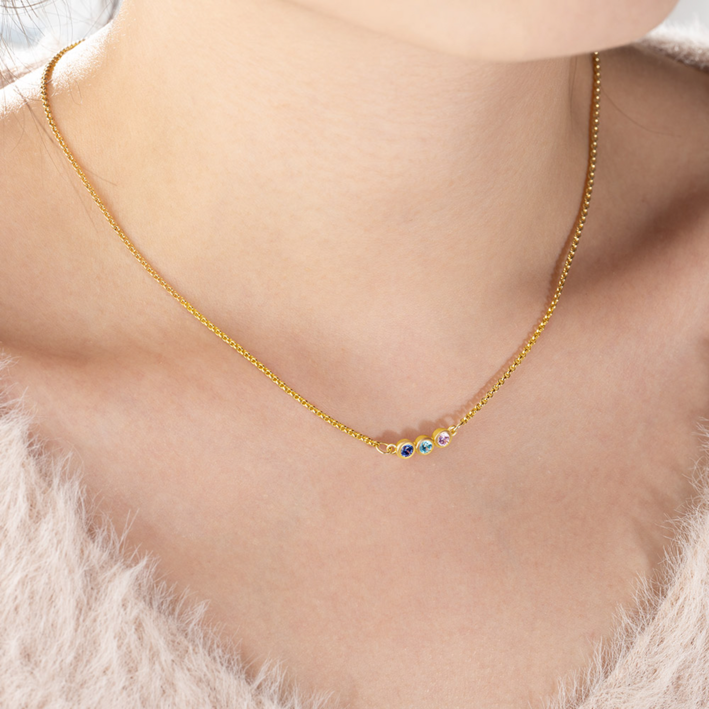 Personalized 1-12 Birthstone Necklace