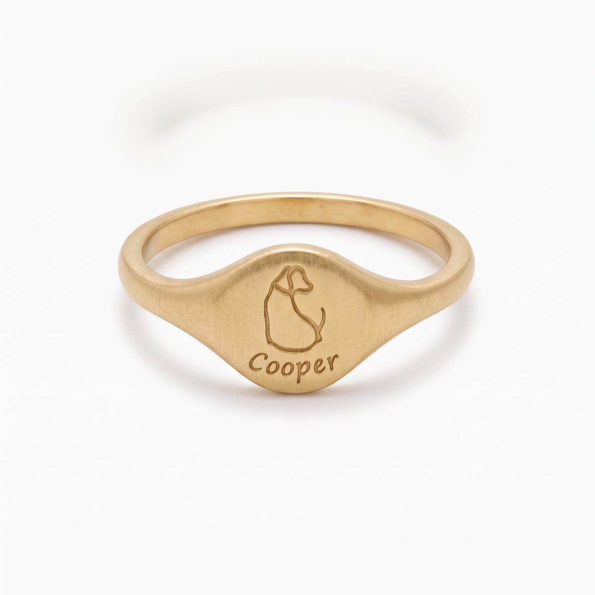 animal silhouette signet ring with name