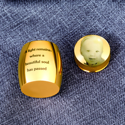 Personalized Engraved Mini Urn for Human Ashes with Photo & Message