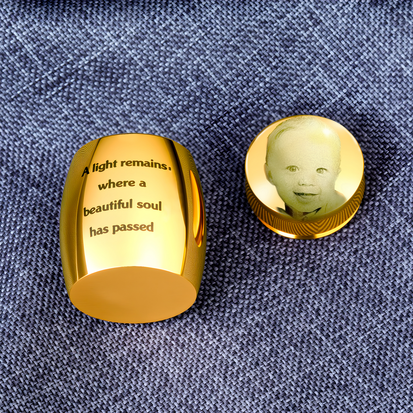 Personalized Engraved Mini Urn for Human Ashes with Photo & Message