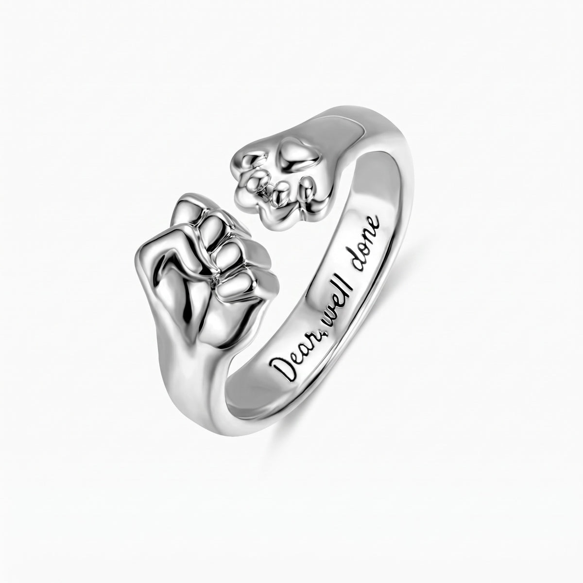 personalized best friend pet fist bump ring