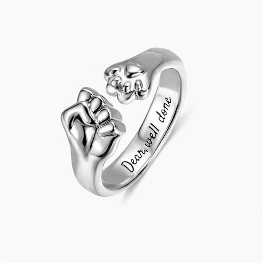 personalized best friend pet fist bump ring