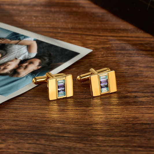 Personalized 1 to 4 Birthstones Cufflinks