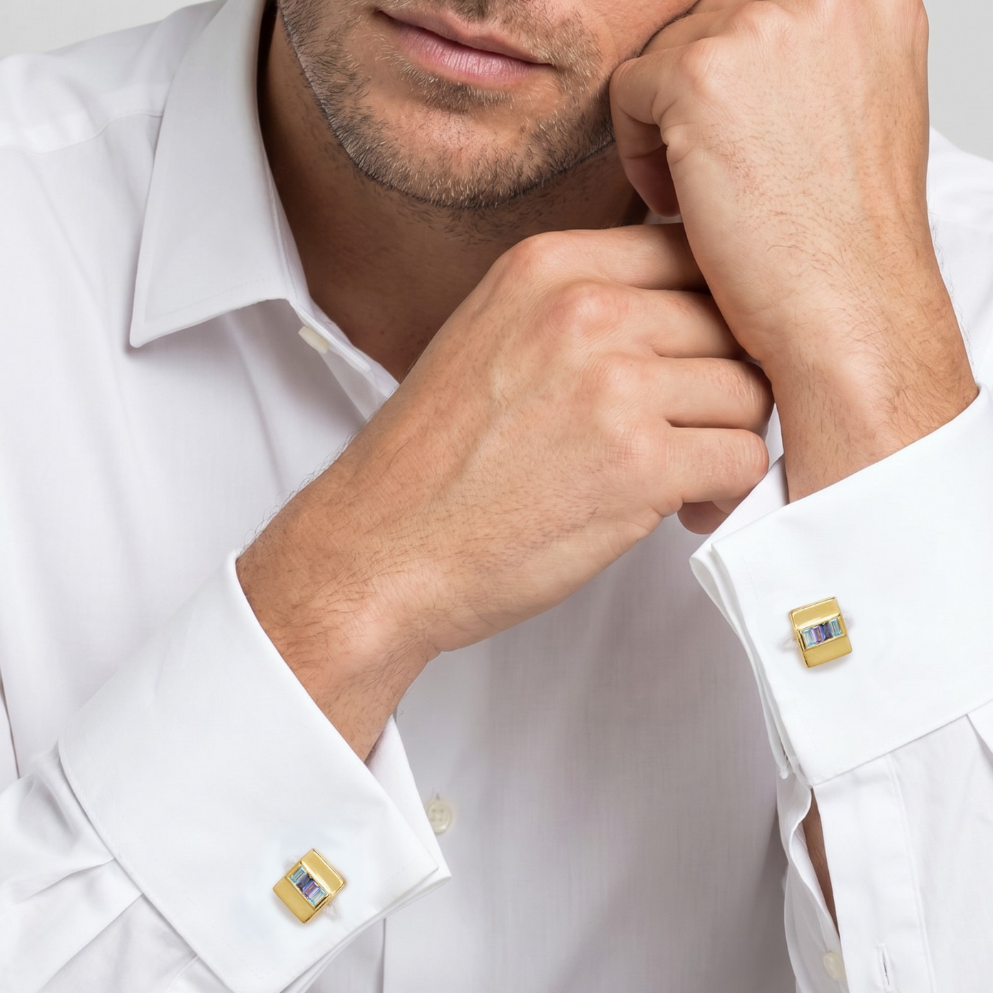 Personalized 1 to 4 Birthstones Cufflinks