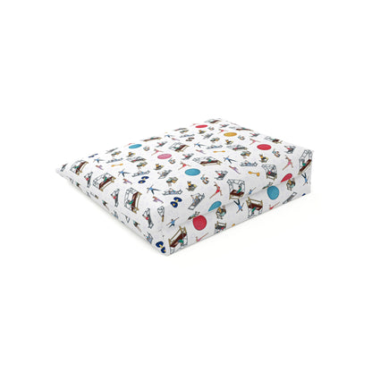 Pilates Print Cotton Cosmetic Bag/Makeup Organizer & Travel Pouch