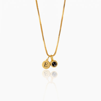 personalized photo projection necklace with initial charm