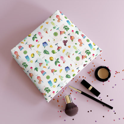 Cocktail Print Cotton Cosmetic Bag/Makeup Travel Pouch