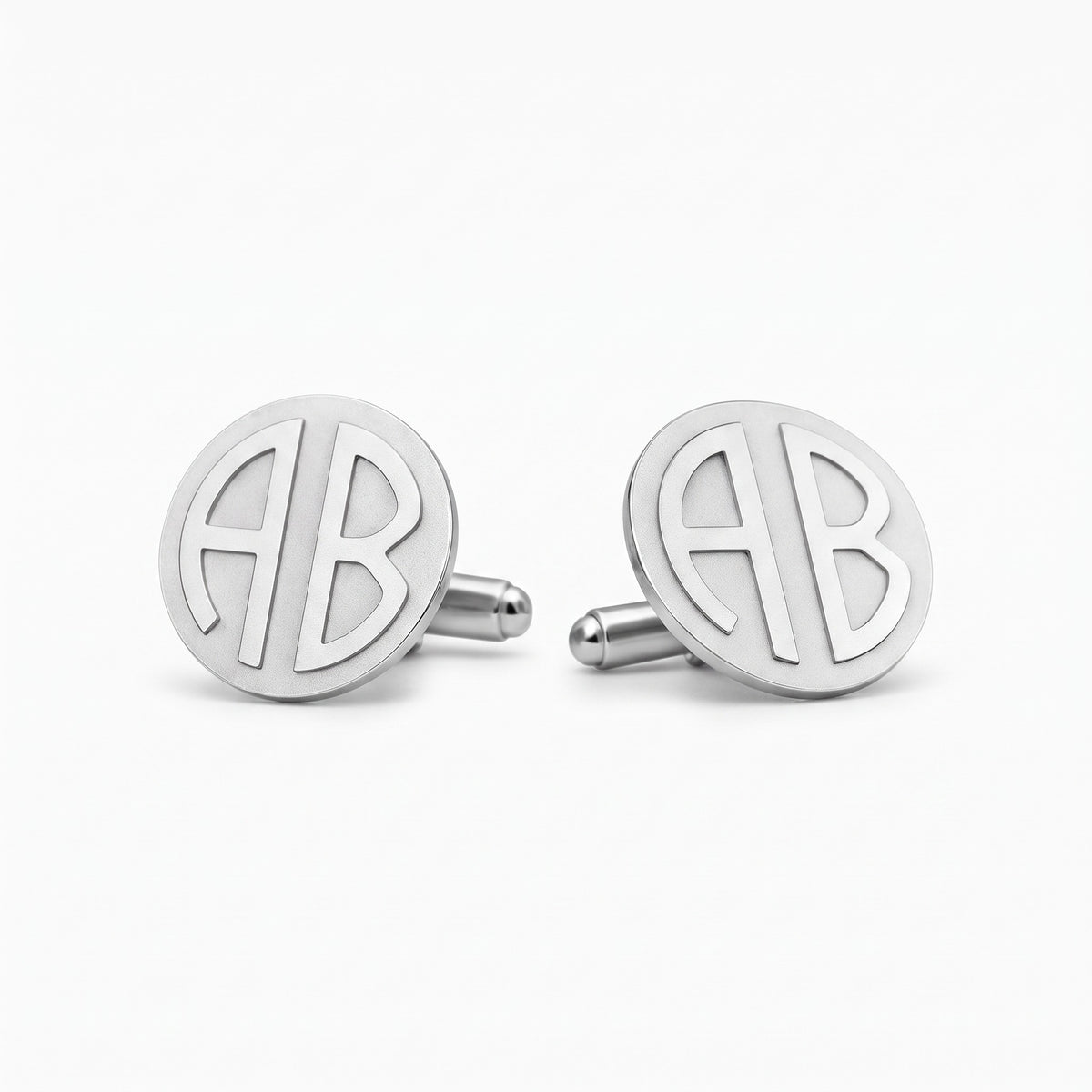 custom initial disc block monogrammed cufflinks for men
