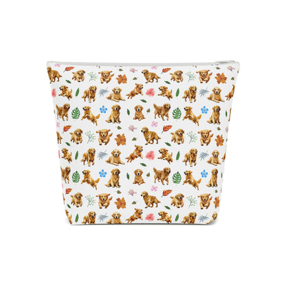 Golden Retriever Print Cotton Cosmetic Bag/Make up Organizer & Travel Pouch