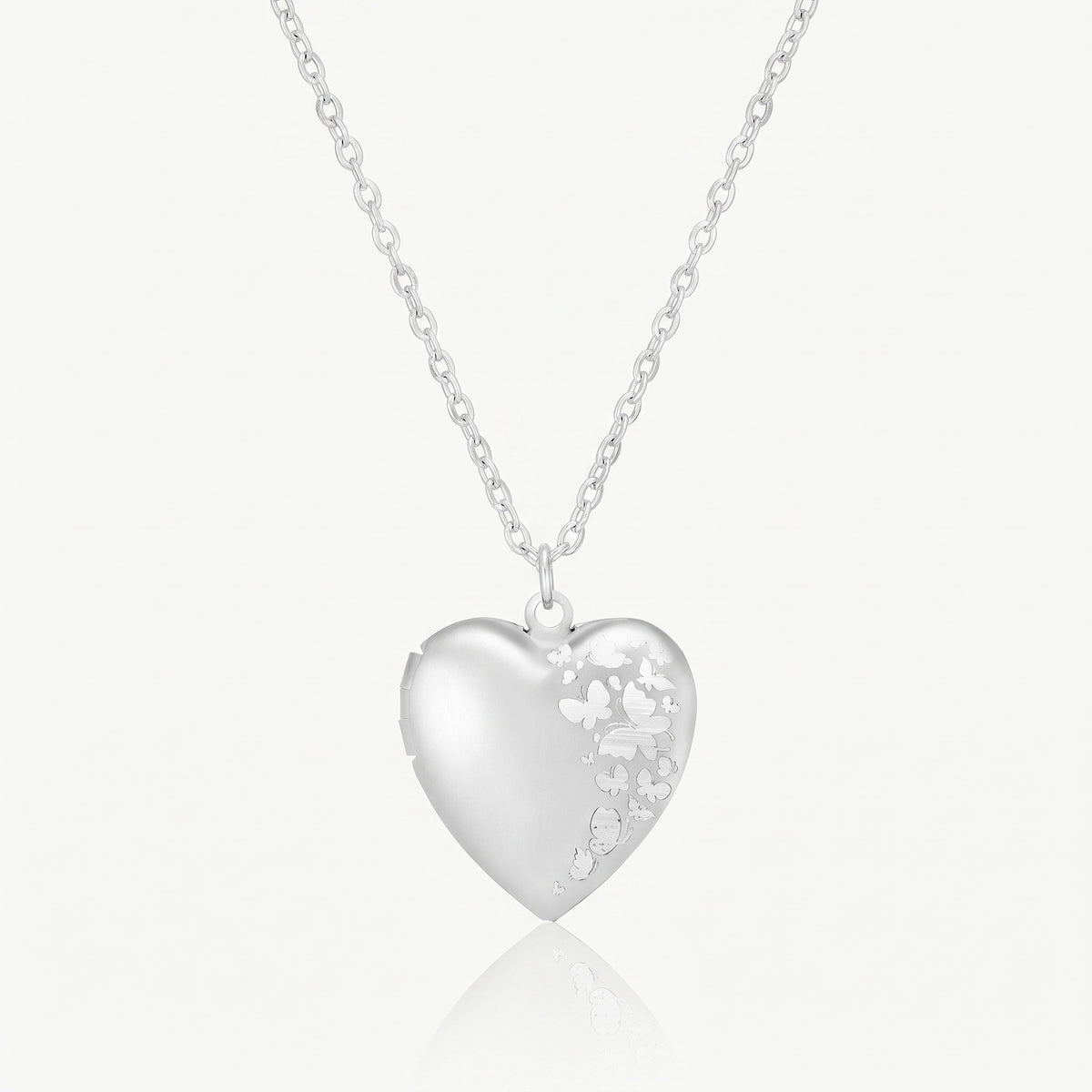 personalized heart locket necklace with butterfly