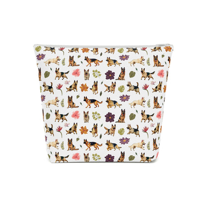 German Shepherd Print Cotton Cosmetic Bag/Makeup Organizer & Travel Pouch