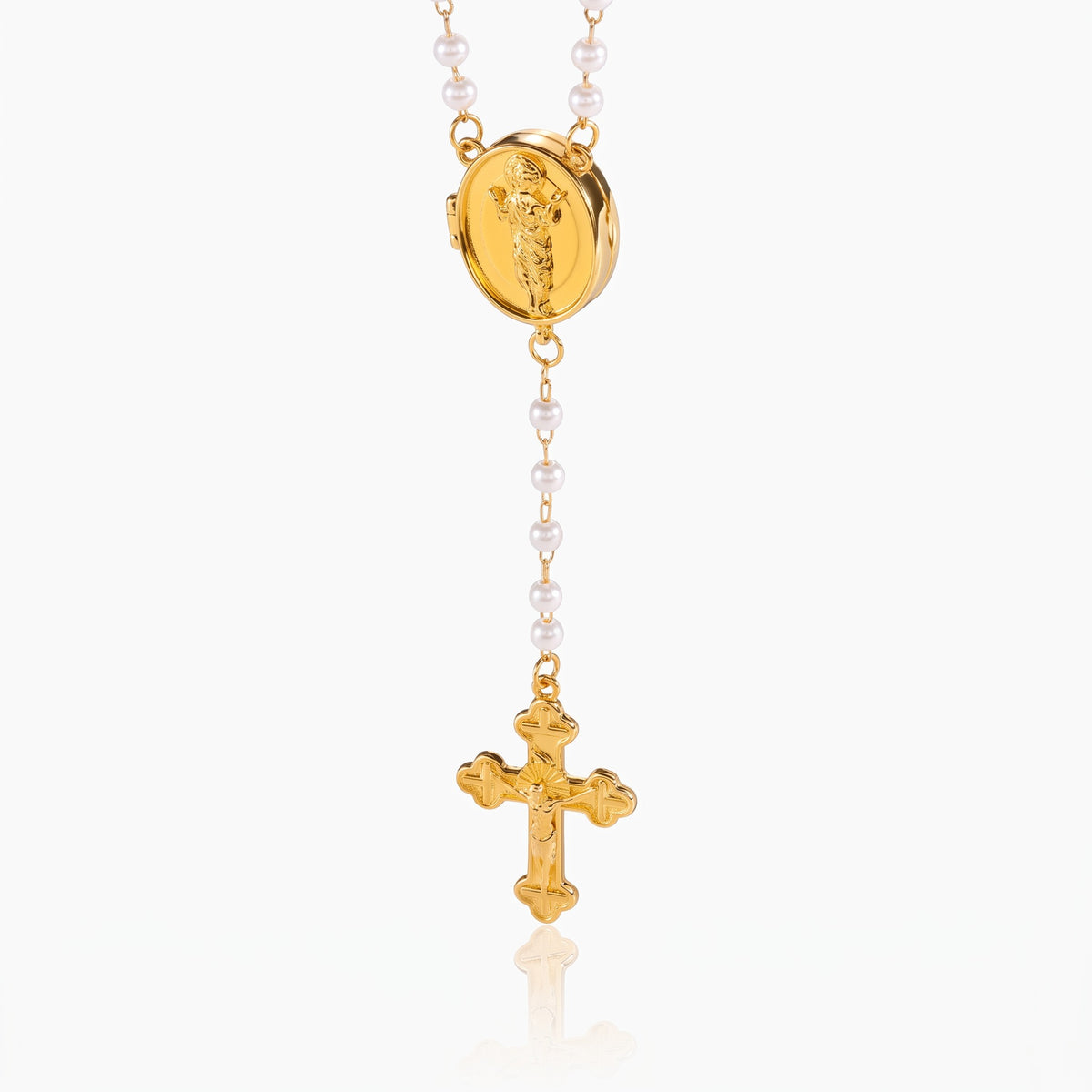 custom photo locket cross pendant rosary necklace