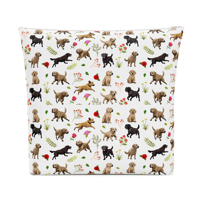 Labrador Print Cotton Cosmetic Bag/Makeup Organizer & Toiletry Bag