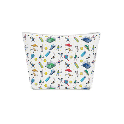 Padel Print Cotton Cosmetic Bag/Makeup Organizer & Travel Pouch