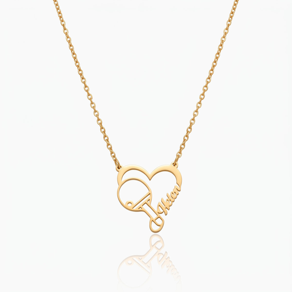 pickleball badminton or table tennis necklace racket sports heart pendan