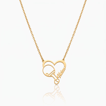 pickleball badminton or table tennis necklace racket sports heart pendan