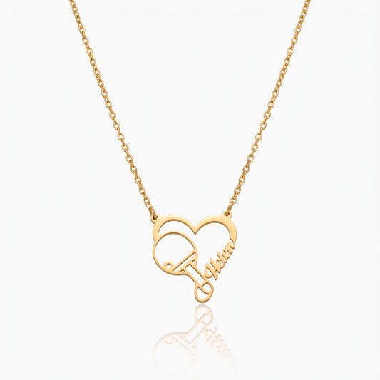 pickleball badminton or table tennis necklace racket sports heart pendan