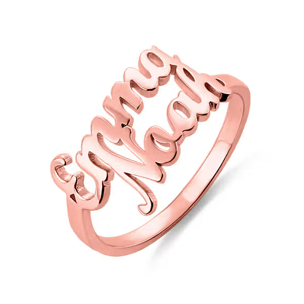 Personalized Double Name Ring