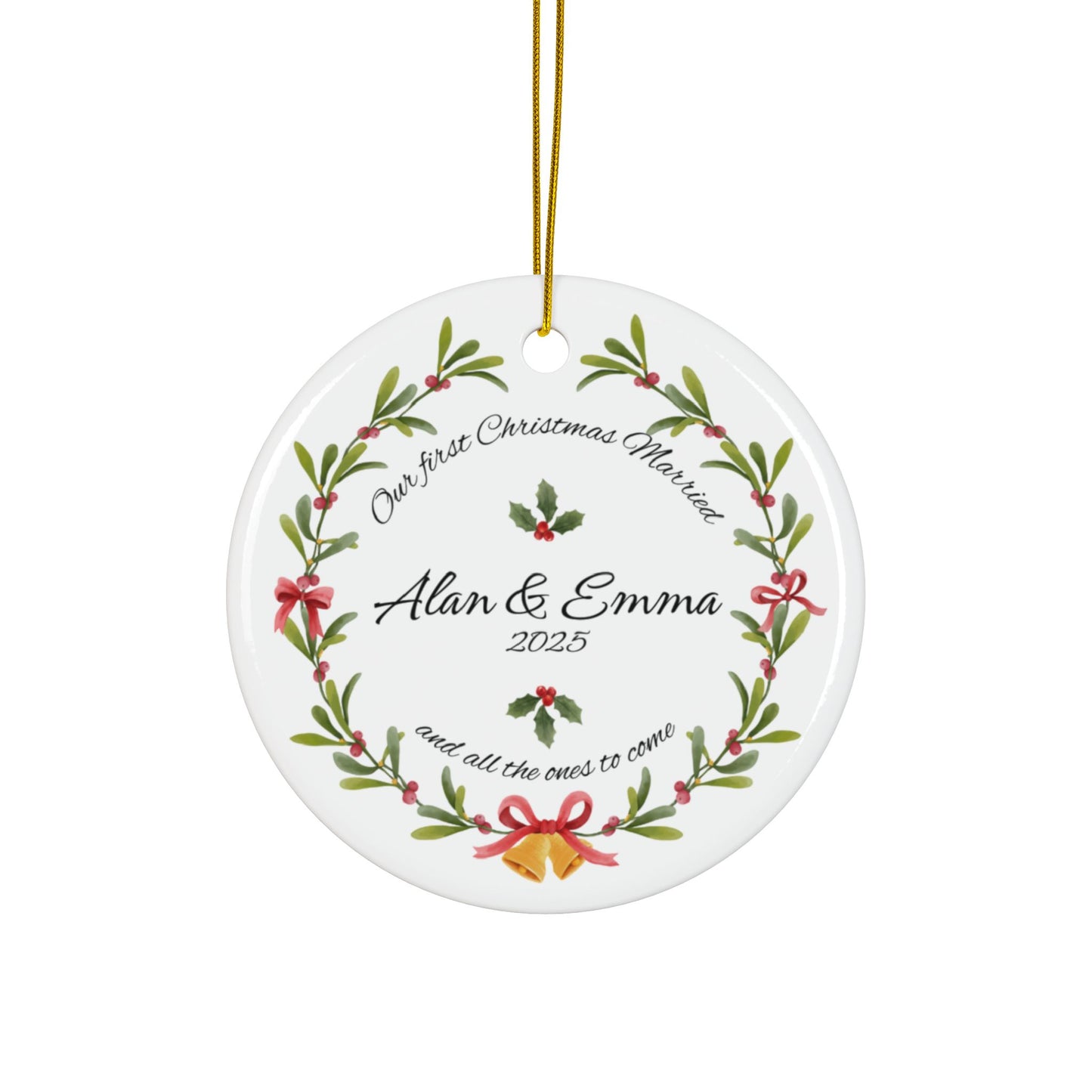 'Our First Christmas Married' Personalized Christmas Tree Ornaments