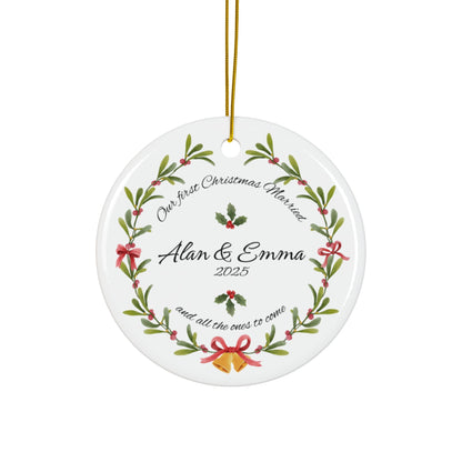 'Our First Christmas Married' Personalized Christmas Tree Ornaments