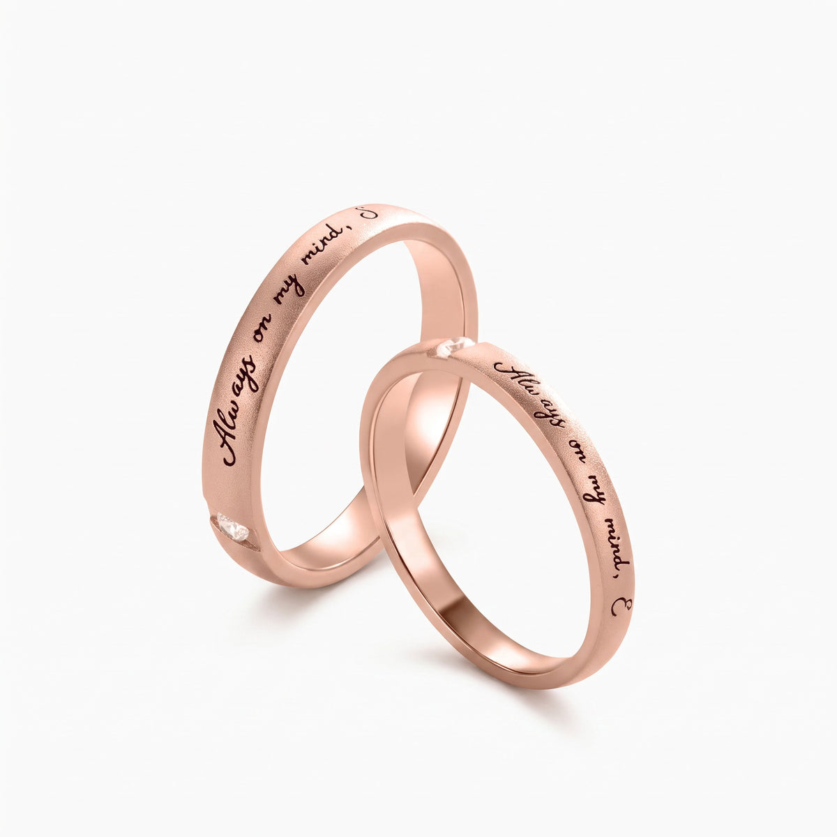 personalized wedding rings set of 2 his and hers