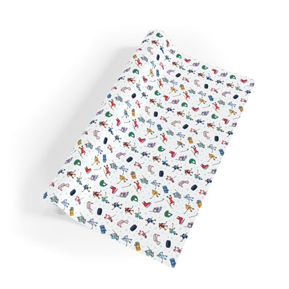Ice Hockey Print Gift Wrapping Paper Roll
